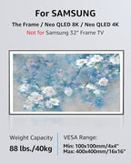 MOUNTUP Ultra Slim TV Wall Mount for Samsung The Frame/Neo QLED 8K/4K TVs, Low Profile TV Mount, Rotating 90 Degree Landscape to Portrait, Wall Mount Max VESA 400x400mm Hold up to 88 lbs MU0089