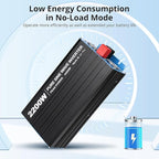 2200W Pure Sine Wave Inverter,1 USB Port 5v/2.4a,LCD Display&Remote Controller for Home, RV, Truck