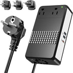 220V to 110V Voltage Converter, 600W AC Sockets Power Any American Appliances Overseas, 48W GaN USB Charger, Universal Power Plug Adapter Voltage Converter US to Europe International Travel
