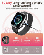 Smart Watch for Women Men Fitness: 1.85" Smart Watch with 30 Days+ Battery Life Make/Recive Call Heart Rate SpO2 Sleep Monitor 120+ Sport IP68 Waterproof Fitness Tracker Watch for iPhone Android Black