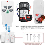 2 Pack Universal Ceiling Fan Remote Control Kits with Light Dimmer 3 Speed Fan Controller Receiver Lamp Dim Remote Replacement for Hampton Bay/Hunter/Harbor Breeze/Westinghouse/Honeywell & More