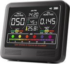 16-in-1 Indoor Air Quality Monitor with PM1.0,PM2.5,PM10,CO2,HCHO,TVOC,Temperature,Humidity,Time Display &7 AQI Alarms – Professional Air Quality Tester for Home, Office & Indoor Use (Shinning Black)
