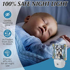 PODMemory Miniature Schnauzer Stained Glass Night Lights Plug into Wall for Room, Miniature Schnauzer Night Light LED for Bedroom