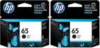 HP 65 Black Ink Cartridge | Works with HP AMP 100 Series, HP DeskJet 2600, 3700 Series, HP ENVY 5000 Series | Eligible for Instant Ink | N9K02AN (Pack of 2)