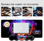 BFUKVOU Large Keyboard Mouse Pad Set, Extended Mouse Pad+Keyboard Wrist Rest Support, Memory Foam Ergonomic Easy Typing, 4Pcs (31.5×11.8 in) Desk Pad Set for Office Home,Smoke Skulls