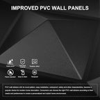 Greymond Black PVC 3D Wall Panels, 33 Pack 11.8''x11.8''Geometric Design for Modern Home Decor Upgrade, Textured Tile Decorative & Paintable for Living Room Lobby Bedroom Hotel Office