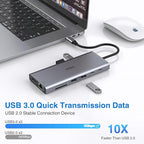 USB C Docking Station Dual Monitor HDMI for Dell HP, Laptop Docking Station 3 Monitors Triple Display USB C Hub Dock to 2 HDMI 4K,DP,Ethernet,6 USB,PD,SD/TF, Audio, USB C Adapter 14 in 1 for Lenovo