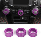 JeCar Air Conditioner Button Trim Cover Aluminum Alloy Knob Cover Fit for Toyota 4Runner 2010-2023, Purple