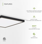 ASD LED 12" Square Flush Mount Ceiling Light Fixture, Low Profile Surface Lighting | 5CCT, Dimmable, Ultra-Thin, ETL Listed | 24W 1700LM 2700-6000K 120V | Kitchen, Bedroom Lamp | Black, 12 Pack
