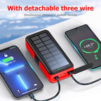 boogostore Solar Charger Power Bank 63200mAh, Portable Charger with Dual Outputs & Dual Inputs 4 LEDs Flashlight, Hand Crank Power Bank Fast Charging Battery Pack for Outdoor Camping Survival Gear