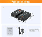 J-Tech Digital HDMI Extender over cat5e/6 1080P@200ft HDMI Balun Over Single Ethernet Supports EDID Copy Compatible with Dolby Digital DTS