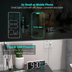KOSUMOSU Alarm Clocks for Bedrooms, 6.7in Small Digital Clock, Auto Dimming, Room Temperature, Day of The Week, Date, Seconds, Digital Clocks for Living Room, Alarm Clock
