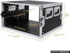 Sound Town 6U PA/DJ Rack/Road Case, 6-Space, with 21” Depth, Plywood, Metal Ball Corners - Pro Tour Grade (STRC-6U)