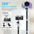 Taisioner Camera Desk Mount with 360° Ball Head, 15.7"-35.4" Adjustable Aluminum Alloy Stand - 6.6LBS Load C Clamp for DSLR, Ring Light, Live Streaming, Photo/Video Shooting