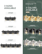 METWET Bathroom Light Fixtures, 5-Light 30" Vanity Light with Square Clear Glass Shade, Modern Matte Black Wall Sconces, Vanity Lighting Fixtures Over Mirror, VL194-MB-5