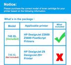 LCL 745 Ink Cartridge 300ml High Capacity Replacement for HP 745 Ink Cartridge 745 XL F9K06A F9K05A F9K04A F9K03A F9K02A F9K01A for DesignJet Z2600 Z5600 Postscript Printers (6-Pack MBK/PBK/C/M/Y/R)