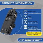 AMICAREP Master Power Window Switch Driver Side Compatible with 2012-2015 Dodge Grand Caravan Ram C/V Chrysler Town&Country 8+8 Pin 2 Door Replaces# 68110870AA 68110870AB