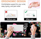 Ergonomic Keyboard Wrist Rest & Mouse Pad Wrist Rest Set,Floral Butterfly Quote Bible Verse Philippians 4:13 Large Gaming Desk Mat 31.5"x 11.8" with Memory Foam,Easy Typing Pain Relief for Home Office