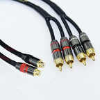 Arklove 5ft Shielded RCA Splitter Subwoofer Stereo Audio Video Cable 1 Female to 2 Male Dual Speaker Y Adapter Connector Extension Cord 24k Gold Plated(2 Pack)