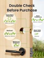 GHome Smart Door Lock KD30, Fingerprint Smart Deadbolt for Front Door, 5 in 1 Keyless Entry Door Lock, App Control, Auto Lock, 0.3s Unlock, Easy Install, for Home/Apartment/Office, Black