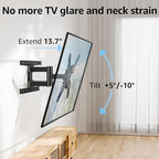 MOUNTUP Ultra Slim Full Motion TV Wall Mount, 1.3" Thin Low Profile TV Bracket for 26-60" LED OLED QLED TVs,Smooth Swivel Tilt Extension,Max Vesa 400x400mm,Up to 88lbs,Fits Single 12" 16" Studs,MU0062