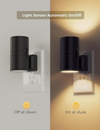 L LOHAS LED Night Light Plug in, 4 Pack, Dimmable Night Lights Plug into Wall, Light Sensor Nightlight, Soft White 3000K with Black Shade, Plug in Nightlights for Hallway Bathroom Kitchen Bedroom