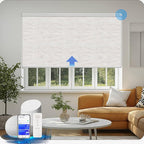 COOLWINDS Motorized Blinds with Remote Cordless Automatic Motorized Shades Custom Blinds for Windows Smart Curtains Compatible with Alexa Google Home(Blackout Linen Sandy Beach,W35 x H72in)