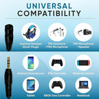 Tempting Table 3.5 mm Headphone Jack to Two 3.5 mm Speaker and Headphone AUX Audio Cable Splitter, Black