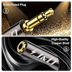 J&D 1/8 Inch TRS Stereo Y Splitter Cable, Gold Plated Copper Shell 3.5mm Female to Dual Male Adapter, Only Suitable for Switching, 0.65 Feet