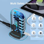 USB Charger Block with Type C, 6-Port Chargers for Multiple Devices, USB Charging Hub with Smart IC, Charger Station for Phone/Tablet/Gaming, Wall Charger Adapter Compact&Portable
