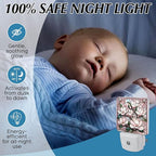 PODMemory Magnolia Stained Glass Night Lights Plug into Wall for Room, Magnolia Night Light LED for Bedroom
