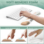 iLeadon Mouse Pad with Wrist Rest Set, Keyboard Wrist Rest + Ergonomic Mouse Pad + Coasters, Easy Typing & Pain Relief Mousepad, Mouse Pad Wrist Support for Computer Home Office, Tropical Leaves