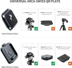 PGYTECH Quick Release Plate +Adapter w/Arcac-Swiss Interface Camera Quick Release Plate Mount for Sony/Nikon/Fuji/DJI Quick Setup Mount w/ 1/4" to 3/8" Screw Thread Gimbles Sliders Tripods Adapter