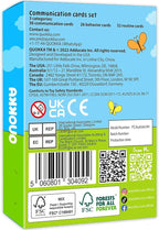 QUOKKA Autism Learning Materials - 94 Communication Cards for Kids - Visual Cards for Non-Verbal Communication, Pictured Speech Therapy, Emotion & Routine Flashcards, Water-Resistant, 3 Rings & Clip