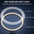 Desk Ring Light with Stand - 10.5'' Desktop Ring Light with Phone Holder for Video Recording, Circle Light for Computer Zoom Meeting Video Conference Lighting Video Calls Podcast Streaming