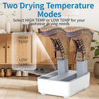 LAVIEAIR Boot Dryer Shoe Dryer for Work Boots Sneakers and Gloves, Temperature-selectable Boot Warmer with Heat, Timer, Fan and Retractable Hoses