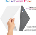 Sonic Acoustics Self-Adhesive 12 Pack Hexagon Acoustic Panels, 14" X 12" X 0.4" High Density Sound Absorbing Panels Sound Proof Insulation Beveled Edge Studio Treatment Tiles-Dark Grey