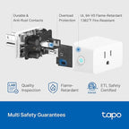 TP-Link 𝗧𝗮𝗽𝗼 Smart Plug Wi-Fi Mini, Energy Monitoring, Compatible with Alexa & Google Home & Samsung SmartThings, Timer, 15A/1800W Max, ETL Certified, 2.4G Wi-Fi Only, Tapo P115(4-Pack)