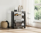 FITUEYES 4-Tier Media Stand Audio/Video Component Cabinet with Glass Shelf for/Apple Tv/Xbox One/ps4 AS406002GB