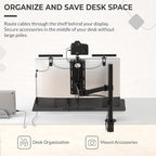 HumanCentric DSLR Monitor Mount Small, Desk Camera Mounting, Light Webcam, Microphone Shelf for Monitor VESA Arm, Replace Clamp Tripods, 100x100mm Patterns, Aluminum, Hardware Included