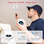 Alertlink 2-in-1 Smoke and Carbon Monoxide Detector Alarm, with Voice Alert,10-Year Battery Fire & CO Alarm with Large LCD Display, Easy Install with Adhesive or Screws