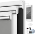 Motorized Blackout Smart Roller Blinds with Remote Control & Solar Panel - Automatic Electric Shades for Windows, Compatible with Alexa - White,30" W*72" H