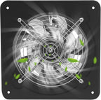 XUFOPLY 7.68 Inch Exhaust Fan, 110V 80W Wall Mounted Vent Fans 2600RPM Kitchen Bathroom Windows Fan Metal Extractor Fan for Attic, Garage, Window Ventilation (Black, 7.68 Inch)