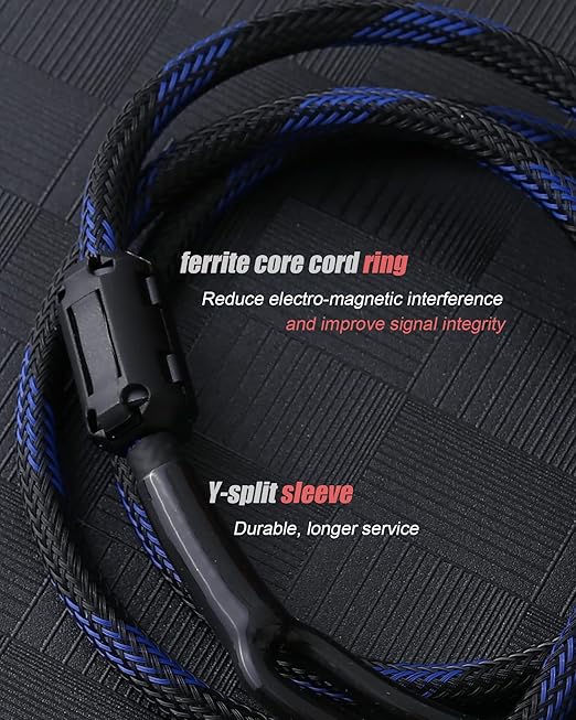 Diaianyfi Audiophile RCA to 2RCA Subwoofer Cable,1 RCA Male to 2 RCA Male Audio Cable RCA Y-Adapter,Oxygen-Free Copper,Nylon Braided Jacket (3.3FT)