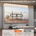 PUTORSEN 37-140'' Heavy Duty TV Wall Mount, up to 275lbs, Low Profile Fixed TV Wall Mount, with Quick Lock and Release, Max VESA 1200 x 800mm, Fits 16"/18"/24" Stud, Flush Slim Design