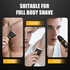 Qreeyx Manscape Body Trimmer for Men, 3 in 1 Men's Grooming Kit with Pubic/Nose Hair Trimmer & Ball Shaver for Nose/Balls/Groin/Legs/Chest Hair Removal, LED Display, IPX6 Waterproof, Gifts for Him Dad