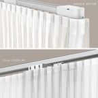 Quoya Smart Electric Curtain Track AT5810【Up to 3m(118in) - Motorised and Adjustable 】, with Automated Rail Motor with App, Voice, Remote Control, Compatible with Alexa, Google and Siri