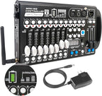 Battery DMX Controller Wireless with MIDI, DMX Board 512 Light Controller for Dj Lights, Dmx512 Lighting Console 192ch with Built-in Battery for Control Stage Light