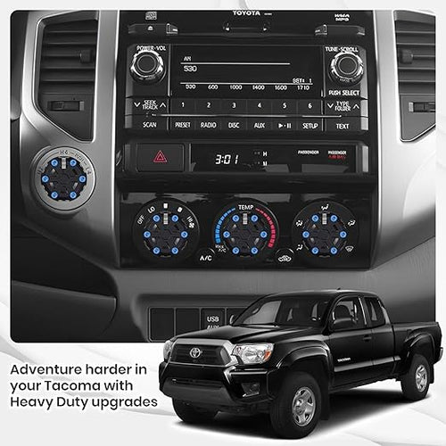 4 Pack - 2nd Gen Tacoma Accessories AC Knob Upgrade - 2005,2006,2007,2008,2009,2010,2011,2012,2013,2014,2015 Tacoma Climate Control Dial Mods Set - for Toyota Interior Replacement Kit