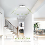 ASD LED 9" Round Flush Mount Ceiling Light Fixture, Low Profile Surface Lighting | 5CCT, Dimmable, Ultra-Thin, ETL Listed | 18W 1660LM 2700-6000K 120V | Kitchen, Bedroom, Hallway Lamp | Nickel